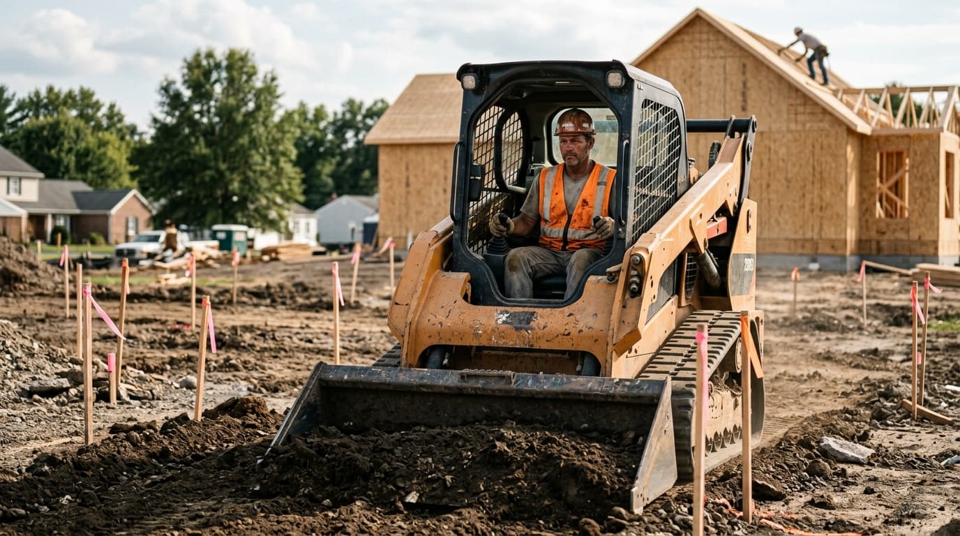 Professional grading contractor at work