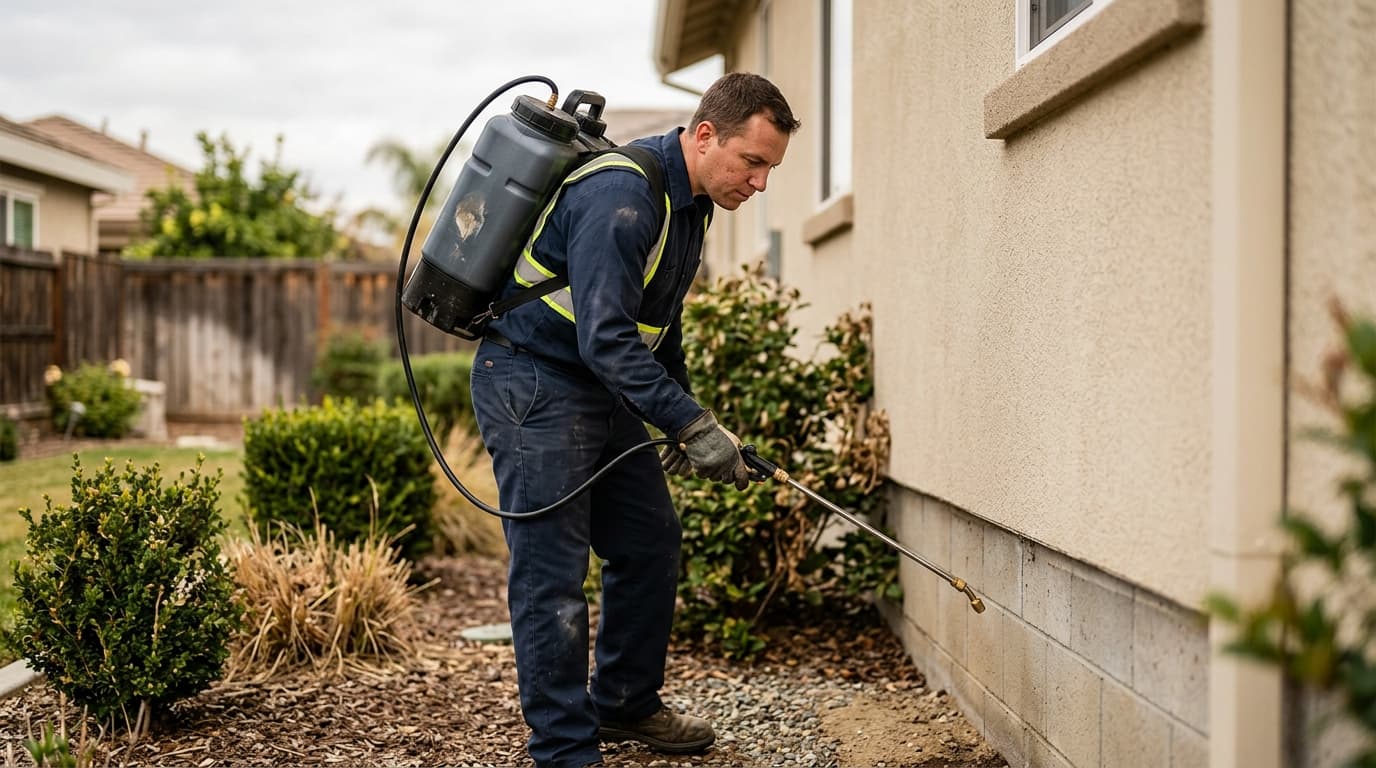 Professional pest control specialist at work