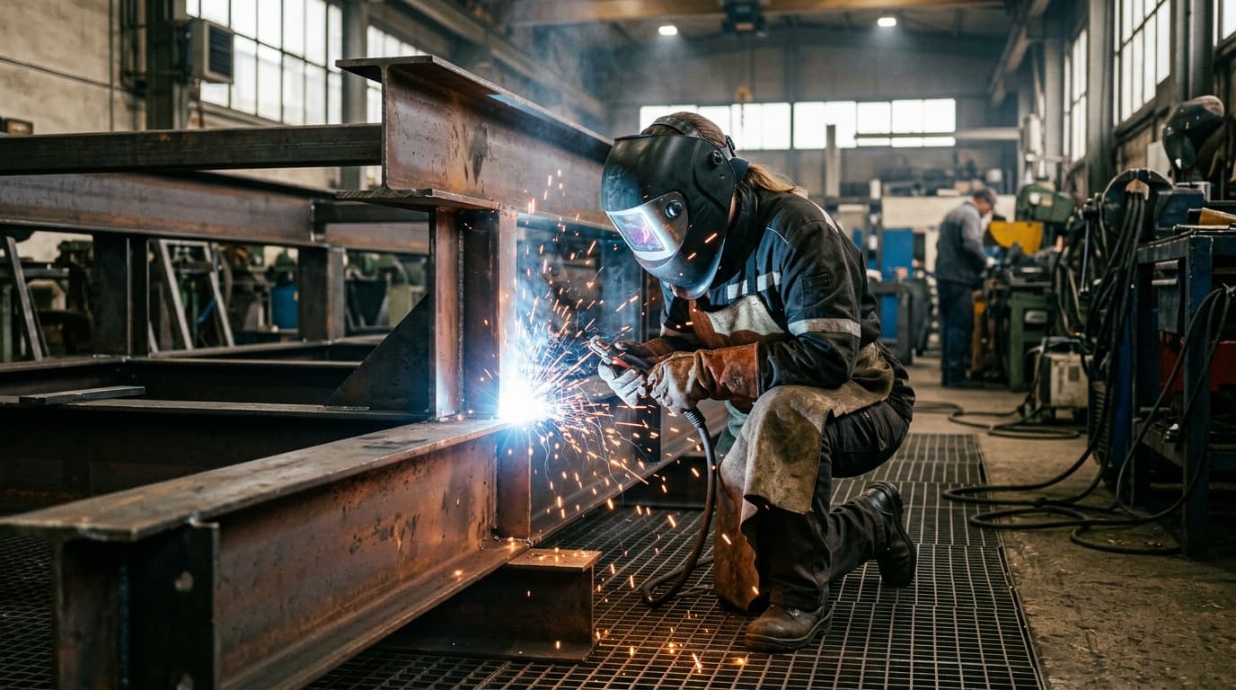 Professional welder at work