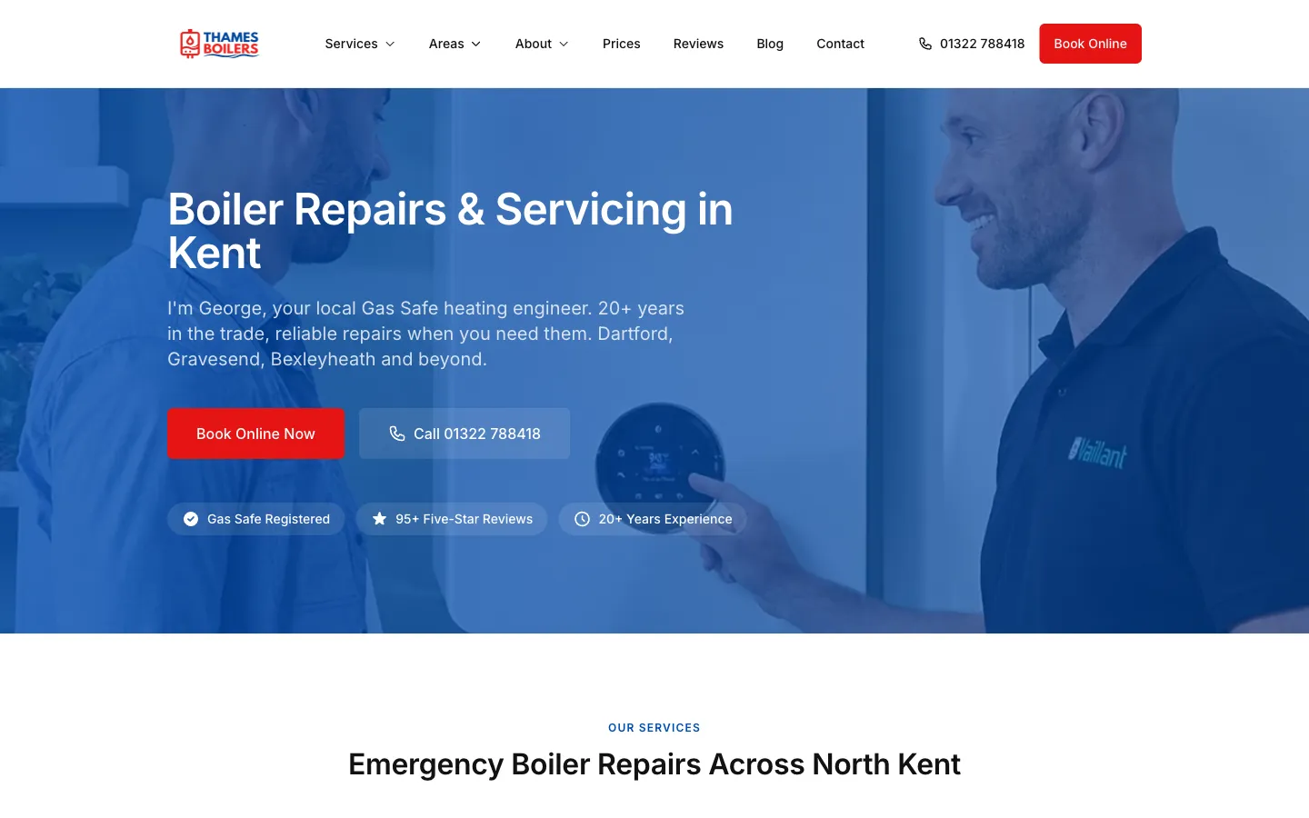 Rebuilt Thames Boilers website screenshot