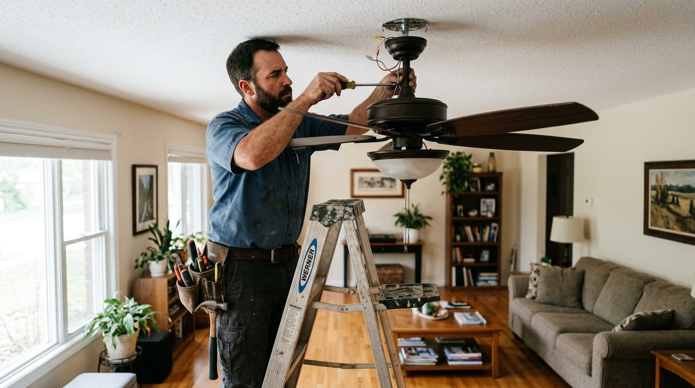 Professional handyman at work